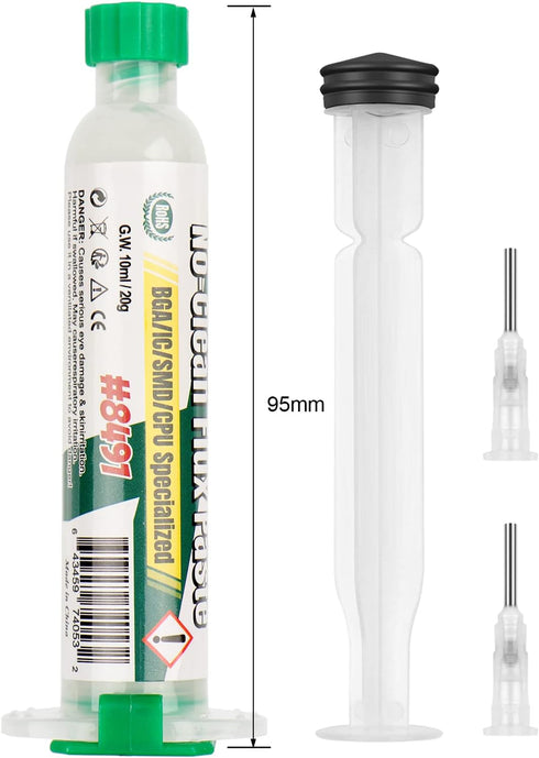 Solder Paste Flux, No-Clean Paste Flux, Soldering Flux for Electronics, 10mL Syringe Electrical Flux for Soldering BGA/PCB/CPU/IC...