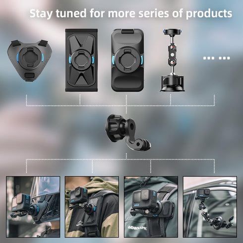SUREWO Magnetic Quick Release Motorcycle Helmet Chin Strap Mount Compatible with Go pro Hero 12,11,10, 9, 8, 7, (2018), 6 5,DJI Osmo Action 4/3, A...