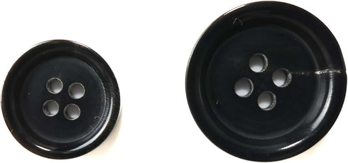 Buffalo Horn Suit Buttons 16pc Set has 4 Buttons measuring 20mm (3/4 Inch) for Jacket Front, 12 Buttons measuring 15mm (5/8 Inch) for Jacket Sleev...