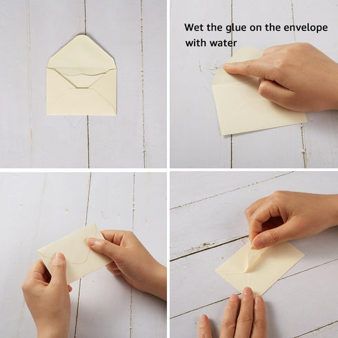 100 Pack Mini Envelopes with Blank Note Cards Small Self-Adhesive Envelopes Small Business Card Envelopes(4 x 2.7 Inches, Cream)...