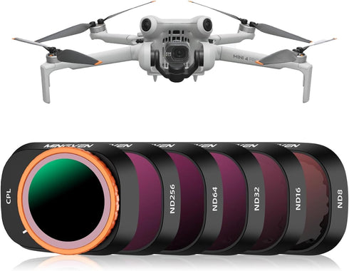 Mini 4 Pro ND Filters Set, 6 Pack - (CPL, ND8, ND16, ND32, ND64, ND256) Neutral Density Filter Compatible with DJI Mini 4 Pro Drone...