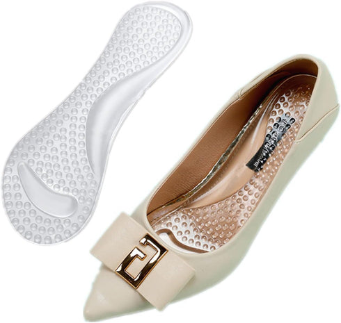 High Heel Inserts Gel Cushion Pads for Women, 3/4 Length Invisible Shoe Insoles with Arch Support, Pain Relief Anti-Slip Comfortable Metatarsal Pa...