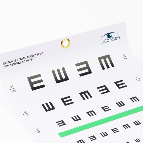 E Eye Chart Visual Acuity Chart for Eye Exams 10 Feet (9x14 Inches)...