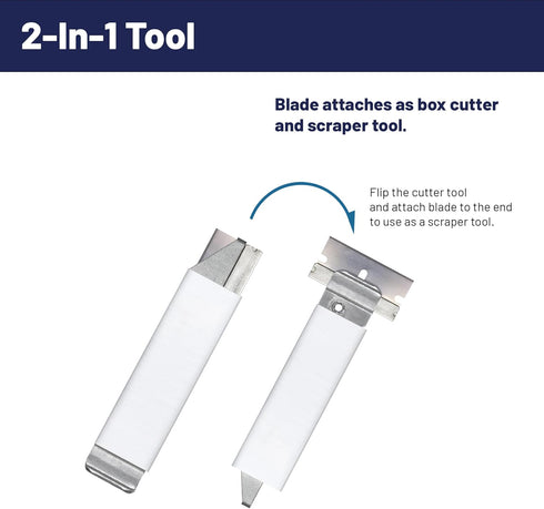 Box Cutter Utility Knifes (12 Pack) Bulk Retractable All Metal Design - Made in USA - Cardboard Opener, Single Edge Industrial Razor Blades with S...