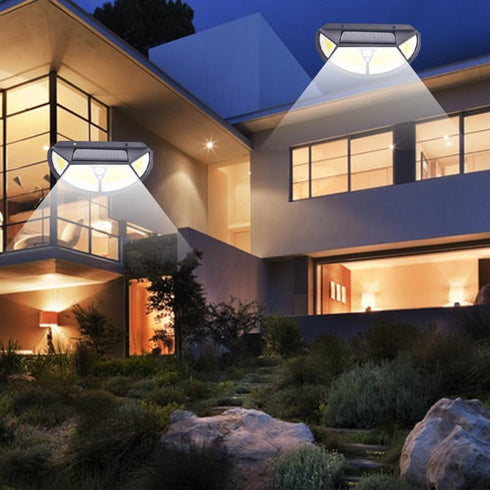 Outdoor Solar Wall Light Fixture - Motion-Activated, Weather-Resistant, Energy-Saving | Pack of 2...