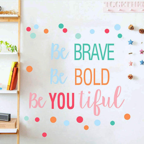 Inspirational Wall Decor Quotes for Boy Girl Room –Be Brave Be Bold Be You Tiful – Decor for Living Room Bedroom Classroom Playroom Nursery Girls ...
