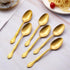 Matte Gold Dinner Spoons, FULLYWARE Stainless Steel Satin Finish Soup Spoon Table Spoon Set of 6, Rose Pattern Design, Dishwasher Safe...