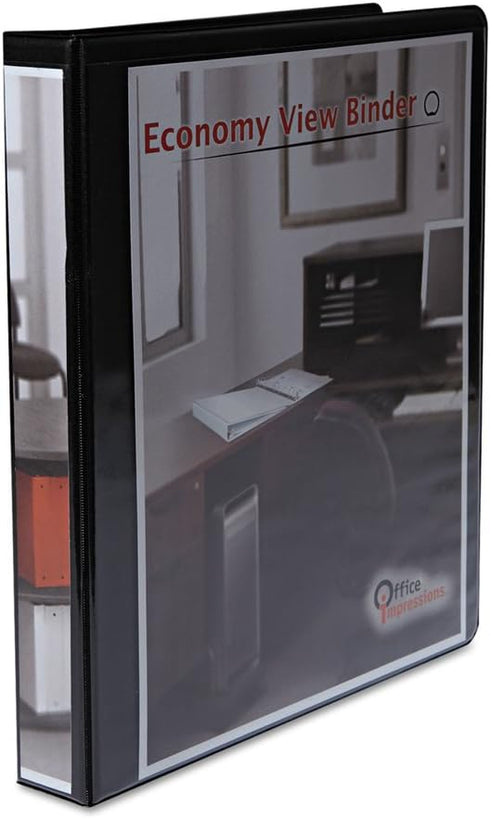 Economy 1 Inch Round Ring Vinyl View Binder with Two Inside Pockets (80961)...