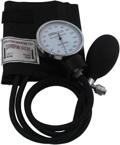 Santamedical Adult Deluxe Aneroid Sphygmomanometer with Stethoscope, Cuff and Carrying case Black...