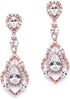 Mariell Gorgeous 14K Rose Gold Plated CZ Chandelier Dangle Wedding Earrings - Blush Bridal & Prom Jewelry...