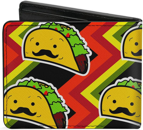 Buckle-Down Wallet, Bifold, Taco Man, Vegan Leather...