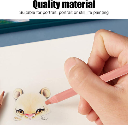 12PCS Skin Tone Pastel Pencils, 12 Set From Light to Dark, Perfect for Painting, Illustration, Tinting, Sketching, Portrait...