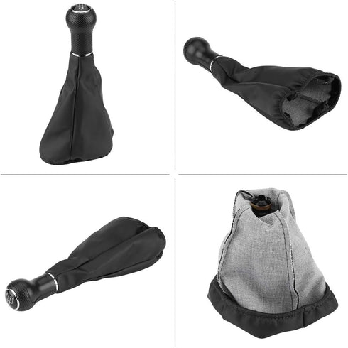 Acouto Car Gear Shift Knob Manual Shifter Knob with Gaiter Boot Cover for Golf 3 for Jetta MK3 1991-1998(5 Speed)...