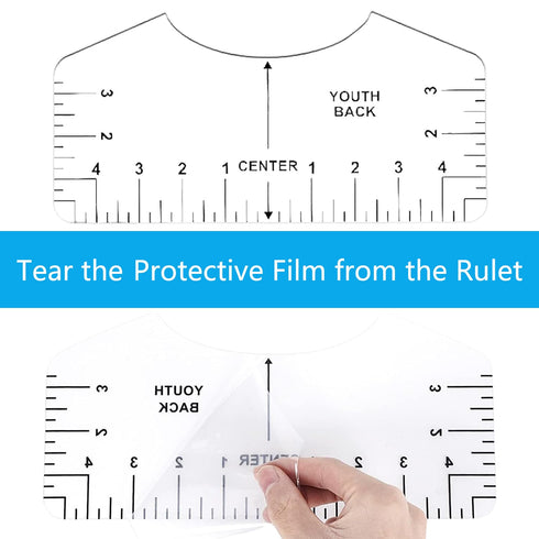 12Pcs Tshirt Ruler Guide for Vinyl Alignment, T Shirt Rulers to Center Designs, Fit for Heat Press, Children Youth Adult, Front and Back Measureme...