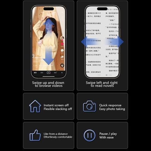 TikTok Scrolling Remote Control for iPhone & Android Smartphone, Bluetooth Page Turner for Kindle App, Photo and Video Clicker with Adjustable Wri...