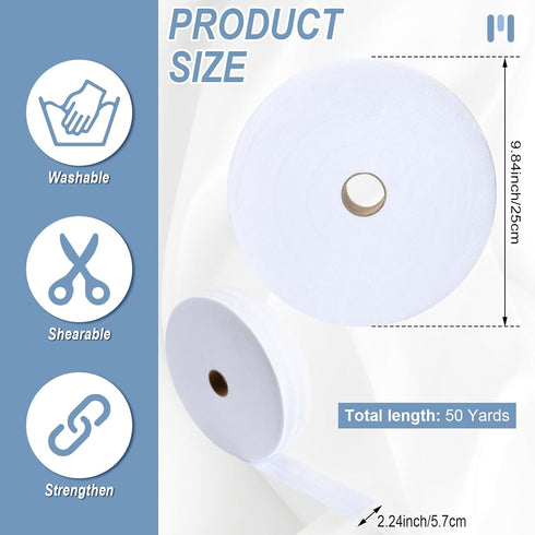 SmoothNovelty 50/100/150 Yards Cotton Blend Batting on a Roll 2 1/4 Inch Cotton Batting Roll for Quilts Needle Punched Cotton Batting for Rugs, Pu...