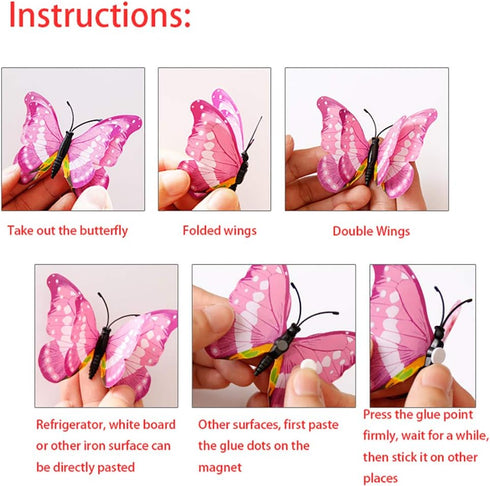 Somotersea 24Pcs 3D Butterfly Wall Decor - Removable Butterfly Decoration for Girls Room & Birthday Party - Blue...