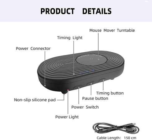 for Mouse Mover jiggler, Mouse Mover Device Undetectable,Automatic Mouse Mover Prevent Computer Laptop Inactive?Keep PC Screen Active, Black...