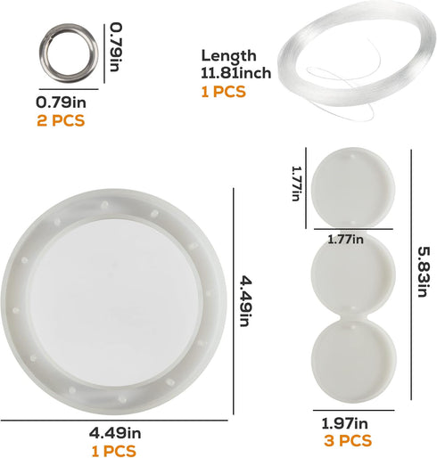 Temlum Silicone Resin Molds for Wind Chime, DIY Resin Wind Chime Molds Resin Casting Mold for Home Décor Resin Craft Supplies...
