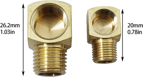 4PCS 90 Degree Street Elbow Brass Pipe Fitting 1/8 Inch NPT Female to 1/8 Inch NPT Male Elbow Fitting for Gas and Refrigeration and Hydraulic Appl...
