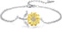 Cuoka Sunflower Bracelet/Anklet 925 Sterling Silver Sunflower Jewelry Sunflower Mother Day Gift Summer Jewelry For Women with Box...