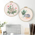 Esffaci Embroidery Starter Kit for Adult Beginner with Sleepy Cat Plant Books Pattern Stamped Cross Stitch Set with Embroidery Cloth Hoop Needle T...