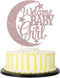 PALASASA Baby girl cupcake topper greeting moon and stars - Baby Shower Party - Gender Reveal Baby Girl Party Decorations?Rose gold?...