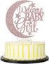 PALASASA Baby girl cupcake topper greeting moon and stars - Baby Shower Party - Gender Reveal Baby Girl Party Decorations?Rose gold?...