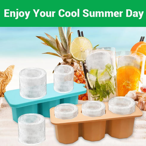 Silicone Ice Cube Tray for Tumbler Cup, 3pcs Ice Cube Maker With Lid for 20-30oz Stanley, for Cocktails, Whiskey, Drinks, Coffee (green)...