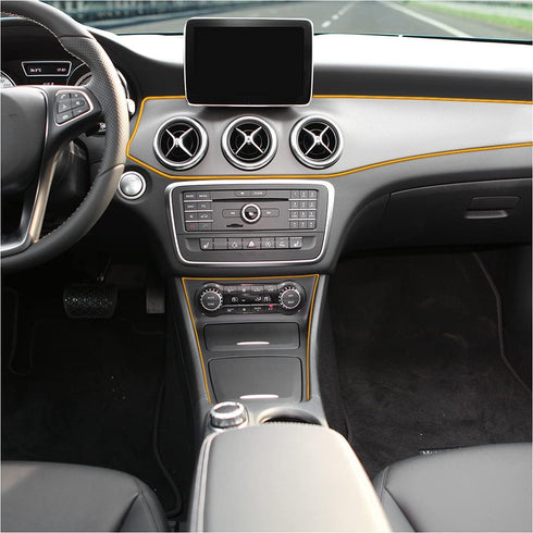 X AUTOHAUX Car Interior Gap Door Edge Decorative Trim Strip Line Yellow 8m 26.25ft...