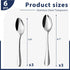 HANSGO 6PCS Stainless Steel Teaspoons, Dessert Spoons Silverware Spoons for Home Kitchen Restaurant, Square or Round Handle...