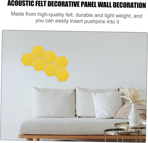 MAGICLULU 12 Pcs Felt Backdrop Wall Sticker Pin Board for Notice Boards for Home Felt Wall Tiles Black Cork Board Black Letter Board Bee Decor Sel...