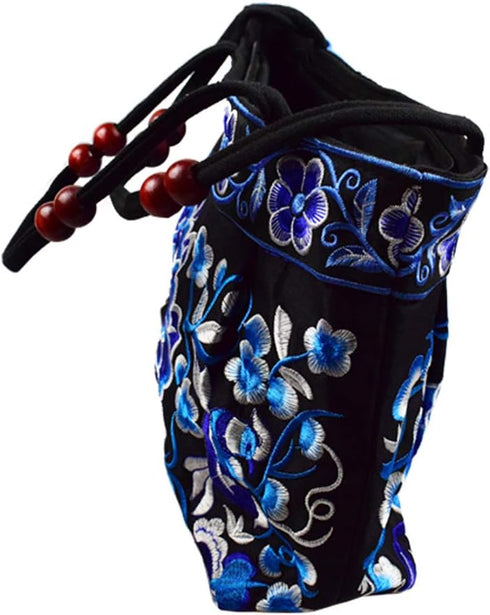 Canvas Floral Hobo Tote Bags for Women Stylish Casual Shoulder Handbag Ethnic Embroidery Purse...