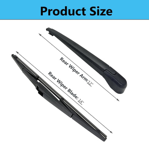 Rear Wiper Blade Arm Set Replacement for Mazda CX-5 2013-2023 Back Glass Wipers, Factory OE Style Rear Windshield Wiper Arm & Wiper Blade L206-67-...