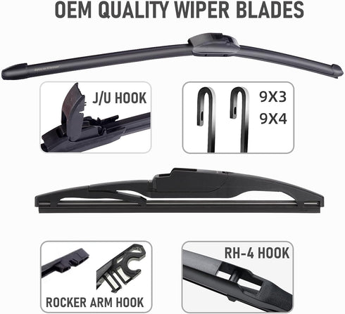 3-Pack OEM Windshield Wiper Blades Replacement for 2011-2015 Kia Sorento, 2010-2019 Kia Soul,Original Factory Quality Windshield Wiper Blades Set-...