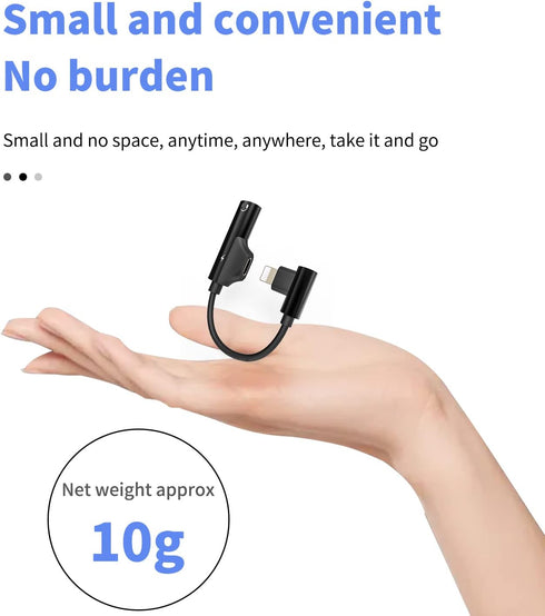 Iphone Adapter Lightning to 3.5mm Headphone AUX Jack Audio Dongle Cable Charge 2 in 1 Splitter(2pack) MFI Certified Compatible With 7 8 X XR XS 13...