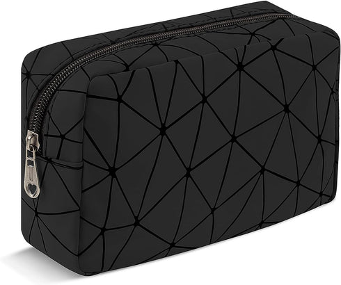 Makeup Bag for Purse, 8.1" x 4.9" Portable Small Cosmetic Bag for Girls Women, Small Travel Makeup Organizer Bag (Black)...