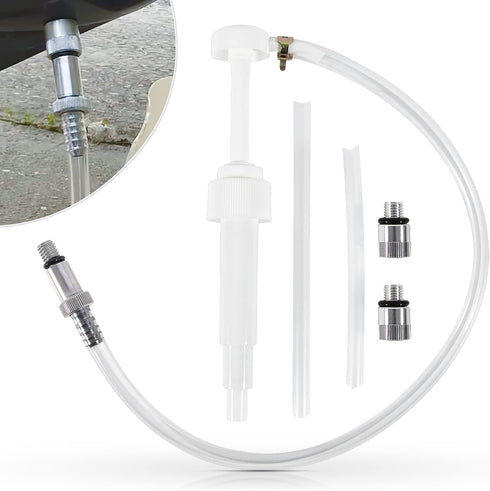 Upgrade Lower Unit Gear Oil Pump for Standard Quart Bottles, Come with 3/8in 8mm 10mm Metal Adapters, Fit All Mercury and Mariner Outboards...