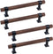 Antrader 4-Pack Drawer Pulls,Hole Centers 128mm/5.04" Walnut Wood Kitchen/Wardrobe/Cabinet Hardware Pull Handle with Screw,6.57" Total Length...