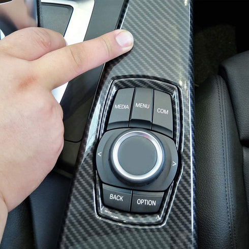 Multimedia Panel Cover, Carbon Fiber ABS Interior Multimedia Panel Cover Trim Fir For 3 Series F30 F34 4 Series F33 F36...