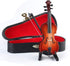 Dselvgvu Wooden Miniature Violin with StandBow and Case Mini Musical Instrument Miniature Dollhouse Model Ornament Home Decoration 393x156x062...