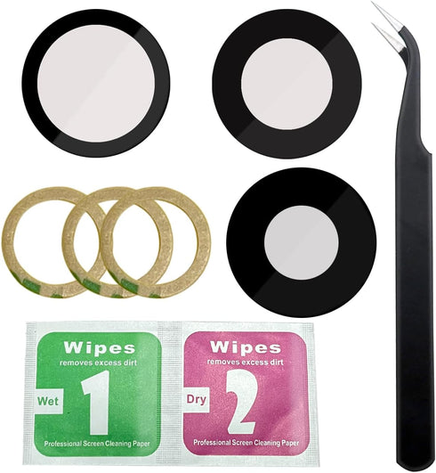 3 Pcs Back Camera Lens Glass Replacement for iPhone 13 Pro 6.1 Inch / 13 Pro Max 6.7 Inch, Original Rear Lens Glass Replacement with Adhesive Prei...