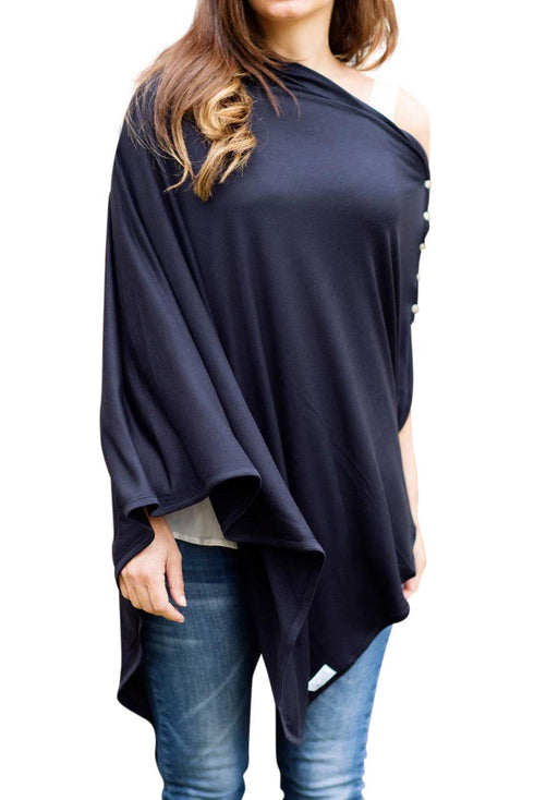 Byrd & Blume Maternity Nursing Cover Breathable Lightweight Breastfeeding Cover Wrap Shawl Scarf Poncho Full 360 (Navy, One size)...