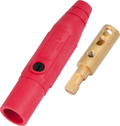 Marinco CLM2M-C CLM Cam Type, Series 15 Mini Inline, Single Pin Connector, 150 Amp, 600 Volt, 8 - #2 AWG, Male - Red (C)...