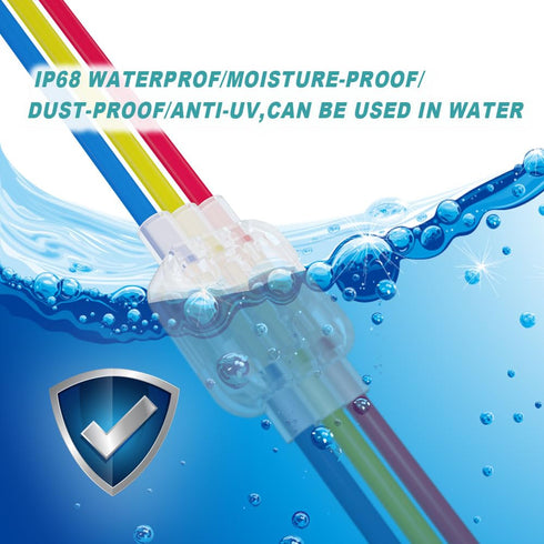 Waterproof Wire Connectors Quick Inserted IP68 Moisture Guard Weatherproof Single-core Cable Junction Box for 0.5mm² - 4mm² Hard Wire Lawn Mower S...