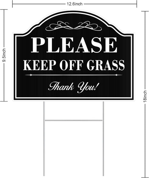 2 Pack Keep Off Grass Sign with Stakes, 12x9 inches Please Keep Dogs Off Grass Sign for Yard- Stay Off Lawn Sign- Don't Step On The Grass Sign- Do...