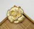 New European and American retro matte golden leaves camellia set with gems ladies fashion personality brooch...