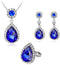 3 PCS Jewelry Set for Women Crystal Pendant Necklace Earring Ring...