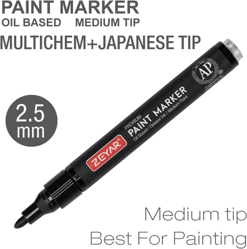 ZEYAR Permanent Oil-Based Paint Markers, Medium Point, Waterproof ink, Expert of Rock Painting, Great on Mug, Rock, Glass, Canvas, Metal and more ...