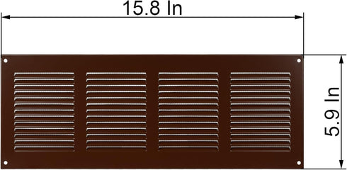 Vent Systems 16" x 6'' Inch Brown Air Vent Cover Metal Air Return Grill with Built in Pest Guard Screen HVAC Vent Cover for Home Improvement Vent ...